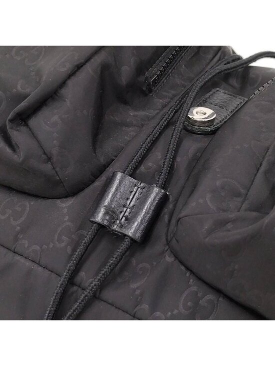 Gucci Backpack Nylon Leather Black main image 8